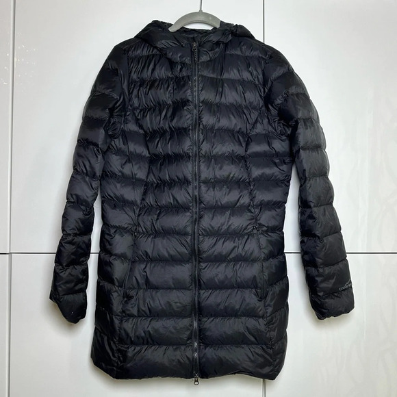Eddie Bauer Puffer Jacket Women's CirrusLite Down Parka Coat Hood Black Small - Picture 1 of 9